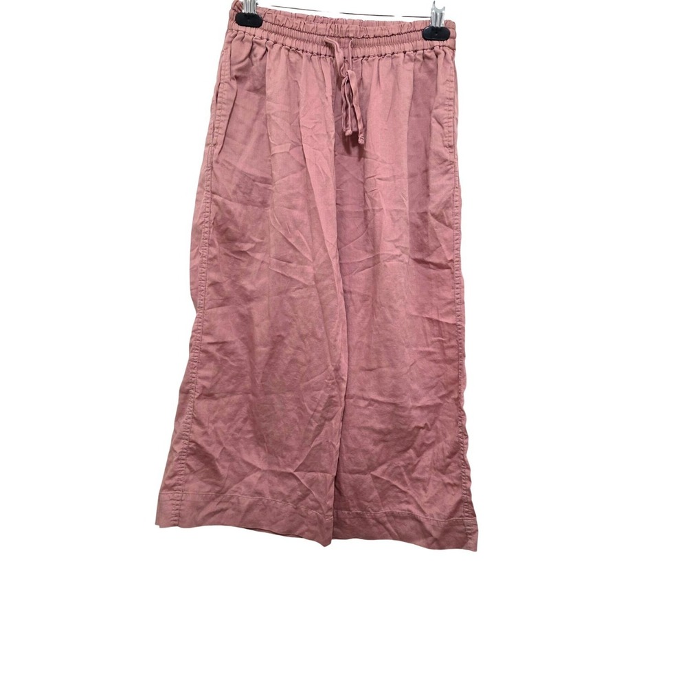 Athleta XXS Organic Cotton Wide-Leg Drawstring Pants Dusty Pink